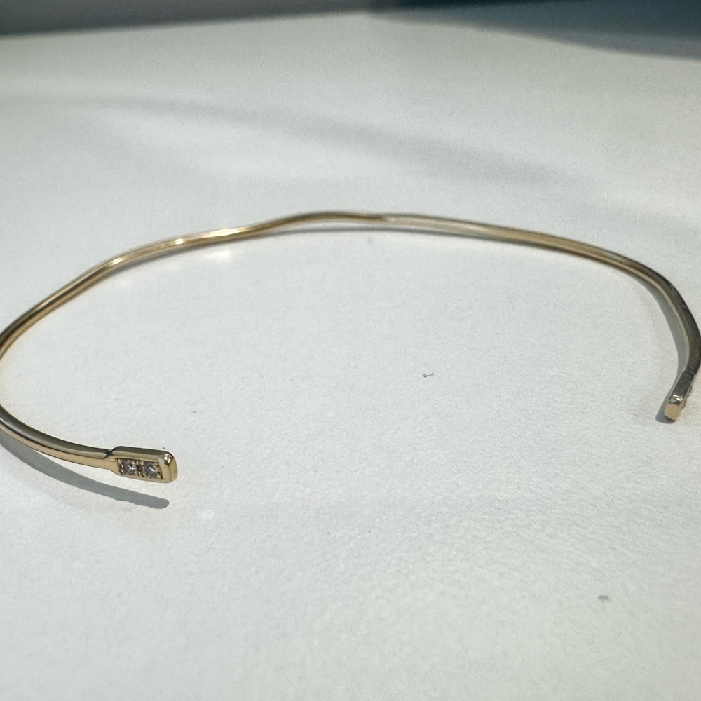 Bluboho Hold me tight diamond bracelet bangle 14k gold, white diamonds - Picture 11 of 11